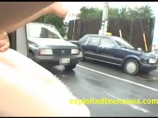 Japanese Public Sex In Mini Van Traffic For All To See Pussy